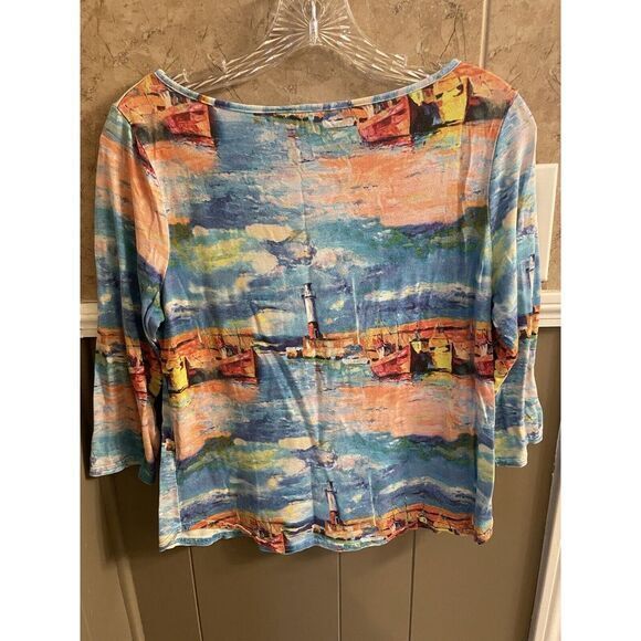 Peck & Peck ‎ Women's Harbor Scene Top Size PM - Picture 2 of 3